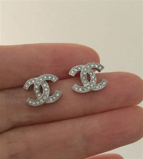 chanel silver cc chain dangle stud earrings|Chanel dangle earrings vintage.